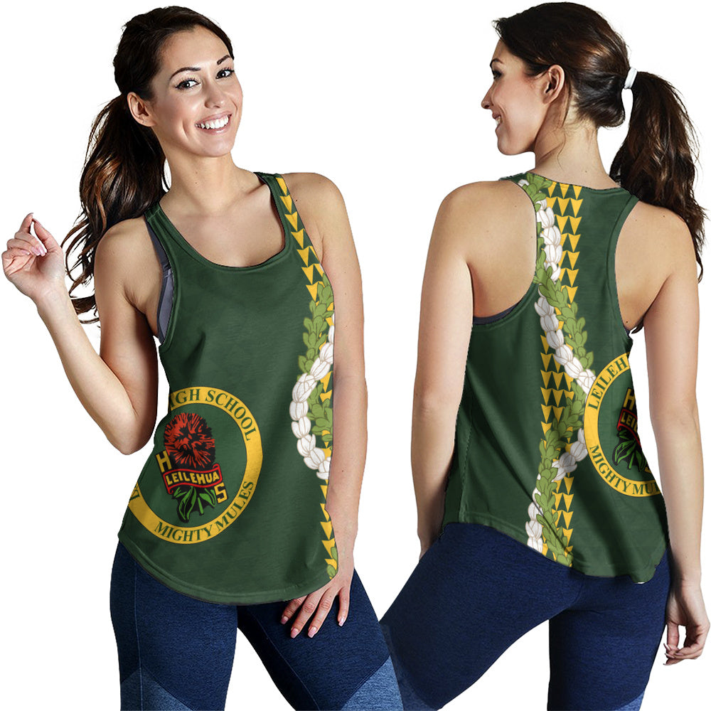 Leilehua High School Women Tank Puakenikeni Maile Flower Lei