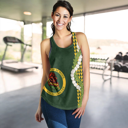 Leilehua High School Women Tank Puakenikeni Maile Flower Lei