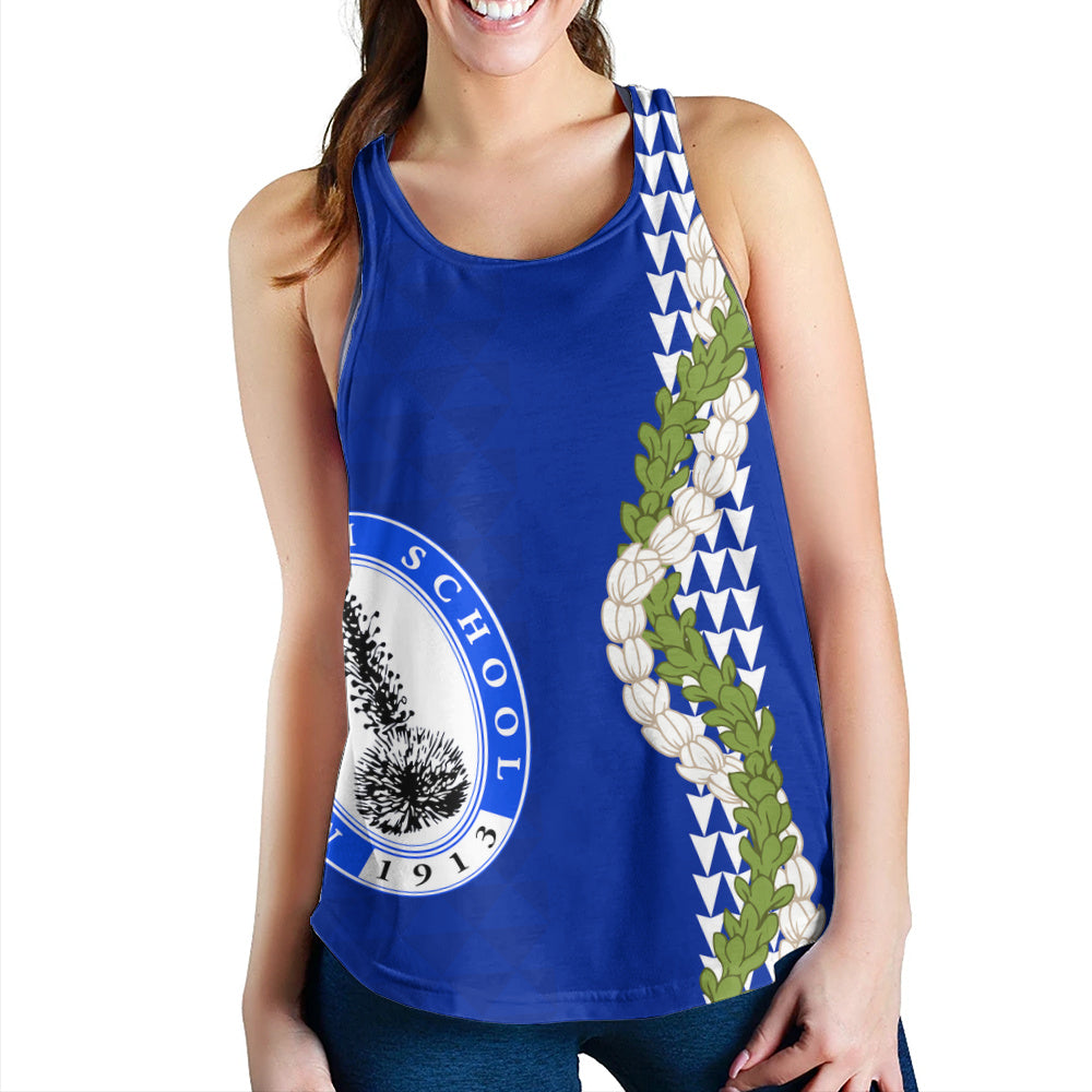Maui High School Women Tank Puakenikeni Maile Flower Lei