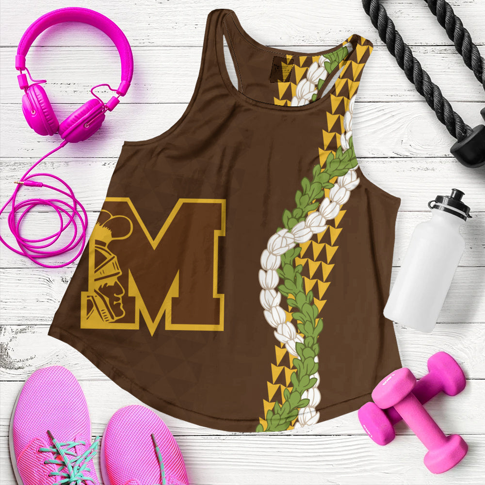 Mililani High School Women Tank Puakenikeni Maile Flower Lei