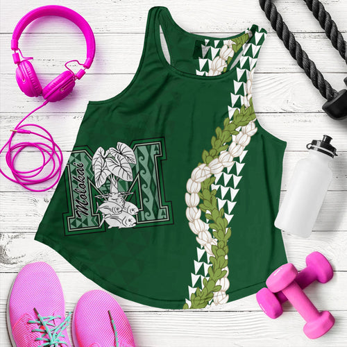 Molokaʻi High School Women Tank Puakenikeni Maile Flower Lei