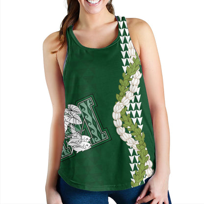 Molokaʻi High School Women Tank Puakenikeni Maile Flower Lei