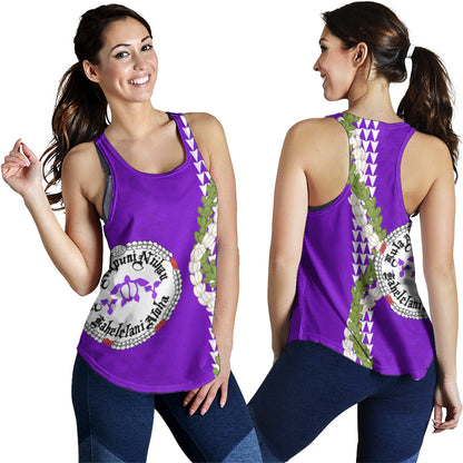 Ni'ihau High and Elementary School Women Tank Puakenikeni Maile Flower Lei