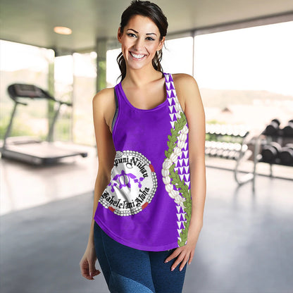Ni'ihau High and Elementary School Women Tank Puakenikeni Maile Flower Lei