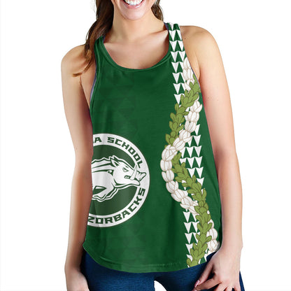Olomana High & Intermediate School Women Tank Puakenikeni Maile Flower Lei