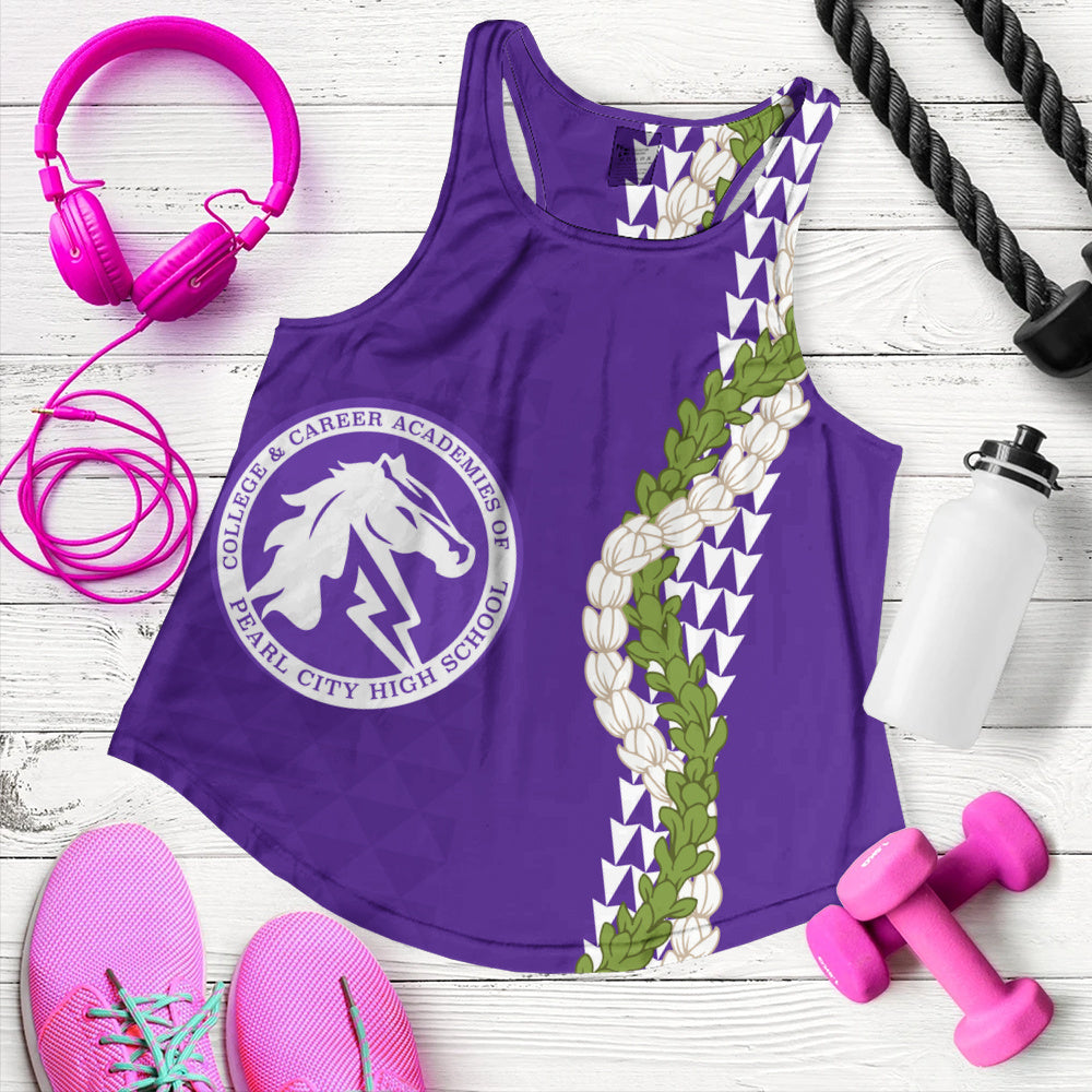 Pearl City High School (Hawaii) Women Tank Puakenikeni Maile Flower Lei