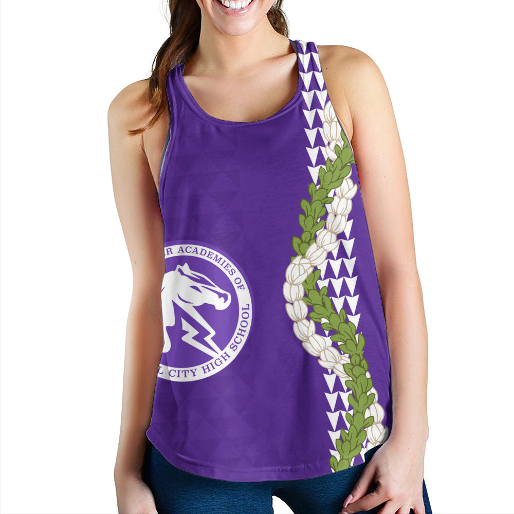 Pearl City High School (Hawaii) Women Tank Puakenikeni Maile Flower Lei
