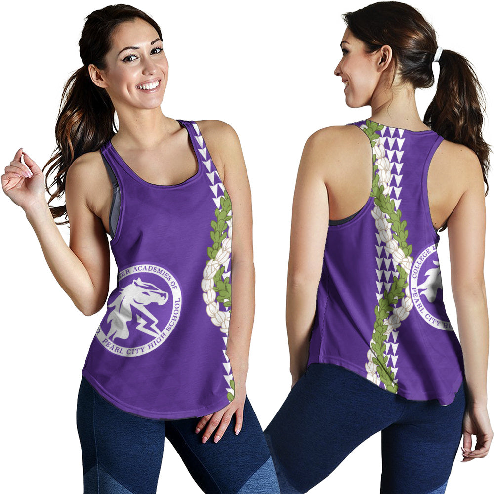 Pearl City High School (Hawaii) Women Tank Puakenikeni Maile Flower Lei