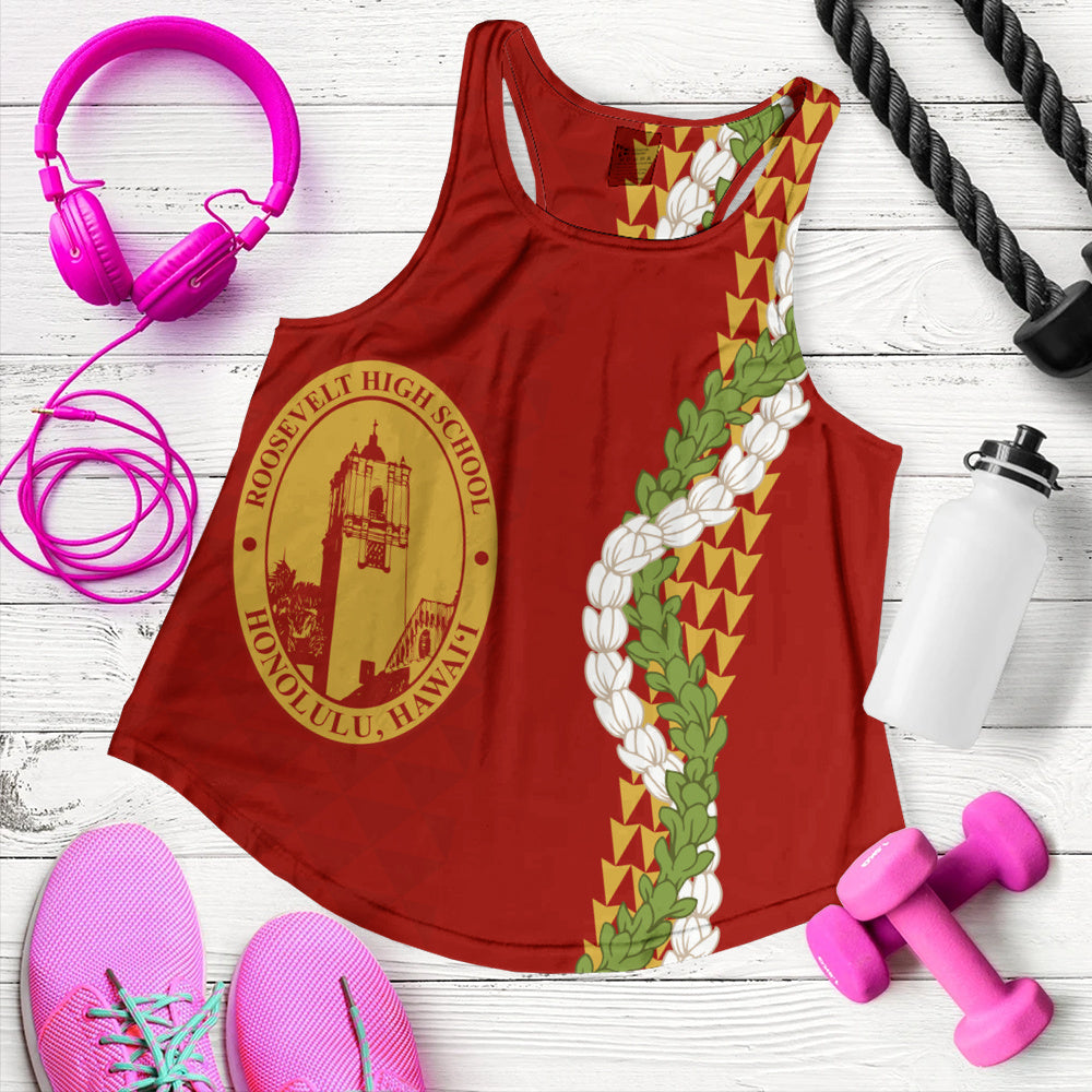 President Theodore Roosevelt High School Women Tank Puakenikeni Maile Flower Lei