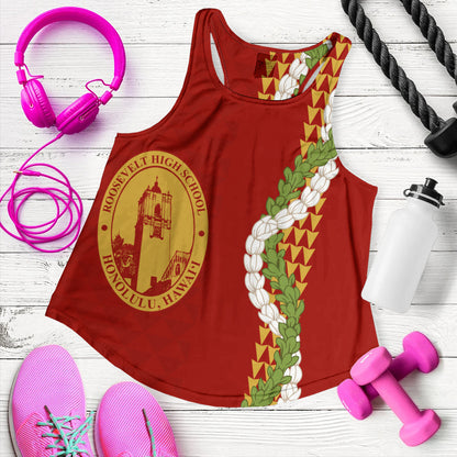 President Theodore Roosevelt High School Women Tank Puakenikeni Maile Flower Lei