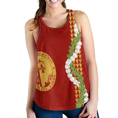 President Theodore Roosevelt High School Women Tank Puakenikeni Maile Flower Lei