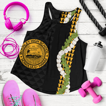 President William McKinley High School Women Tank Puakenikeni Maile Flower Lei