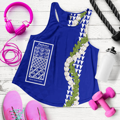 Waimea Middle Public Conversion Charter School Women Tank Puakenikeni Maile Flower Lei