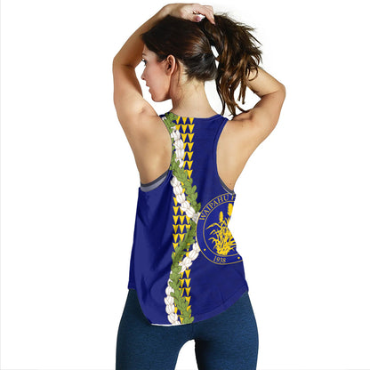 Waipahu High School Women Tank Puakenikeni Maile Flower Lei