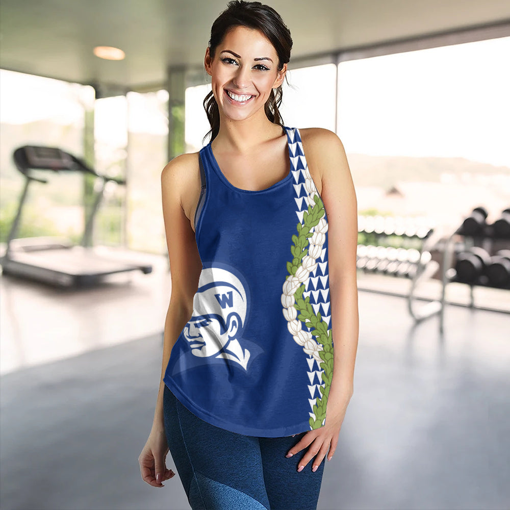 Waimea High School Women Tank Puakenikeni Maile Flower Lei