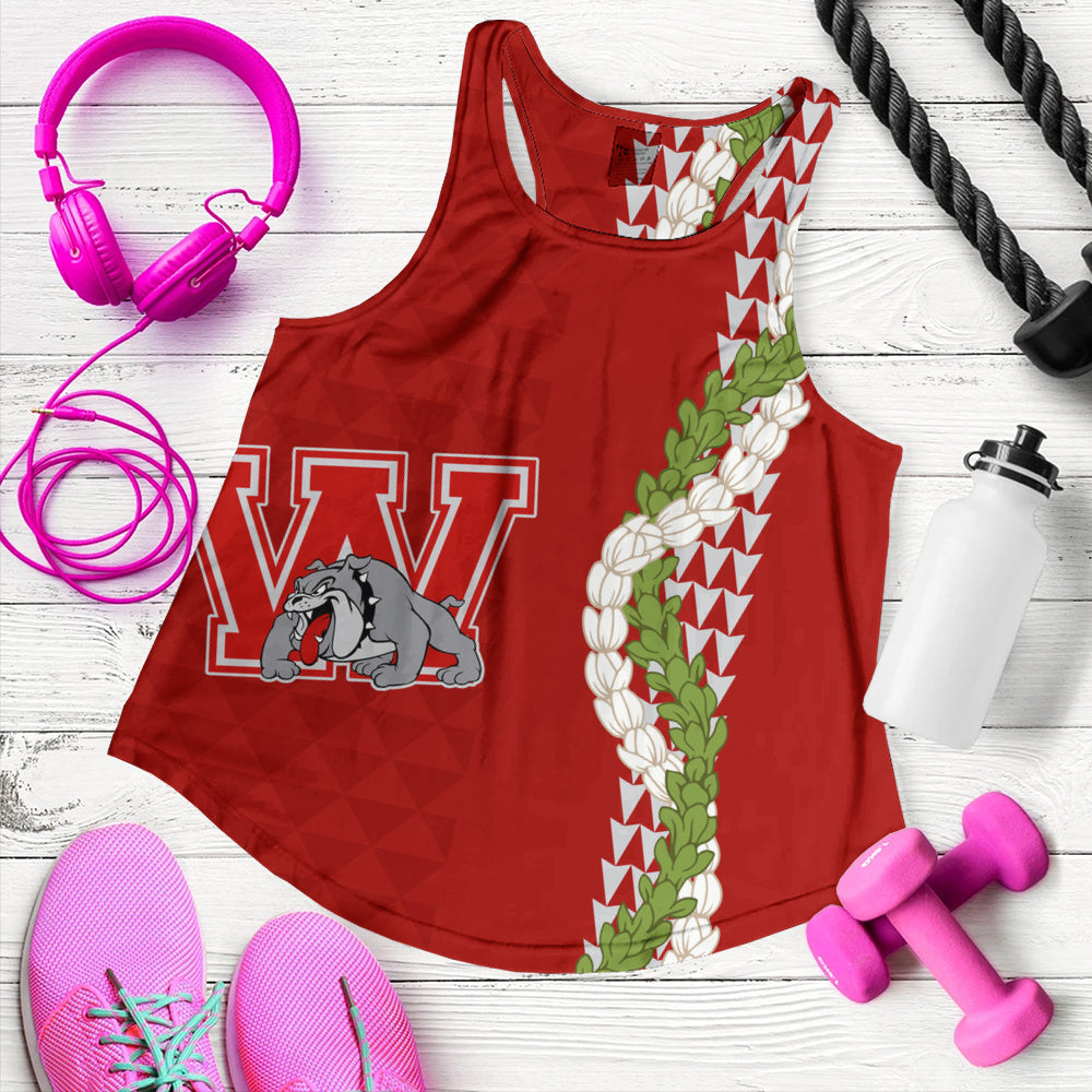Waialua High and Intermediate School Women Tank Puakenikeni Maile Flower Lei