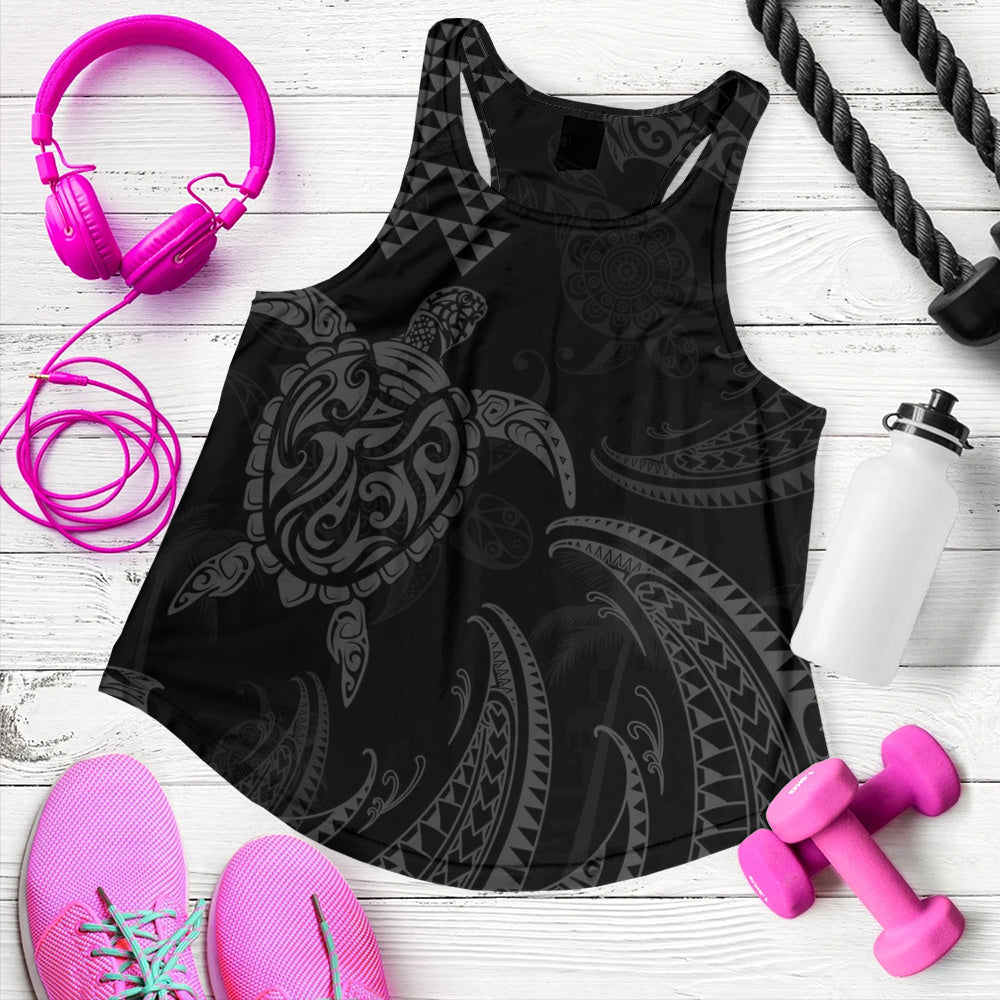 Hawaii Women Tank Polynesian Turtle Tribal Ocean Spirit