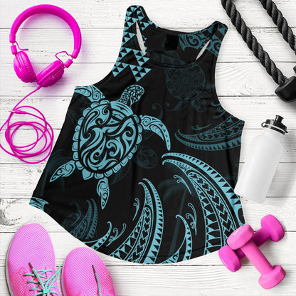 Hawaii Women Tank Polynesian Turtle Tribal Ocean Spirit