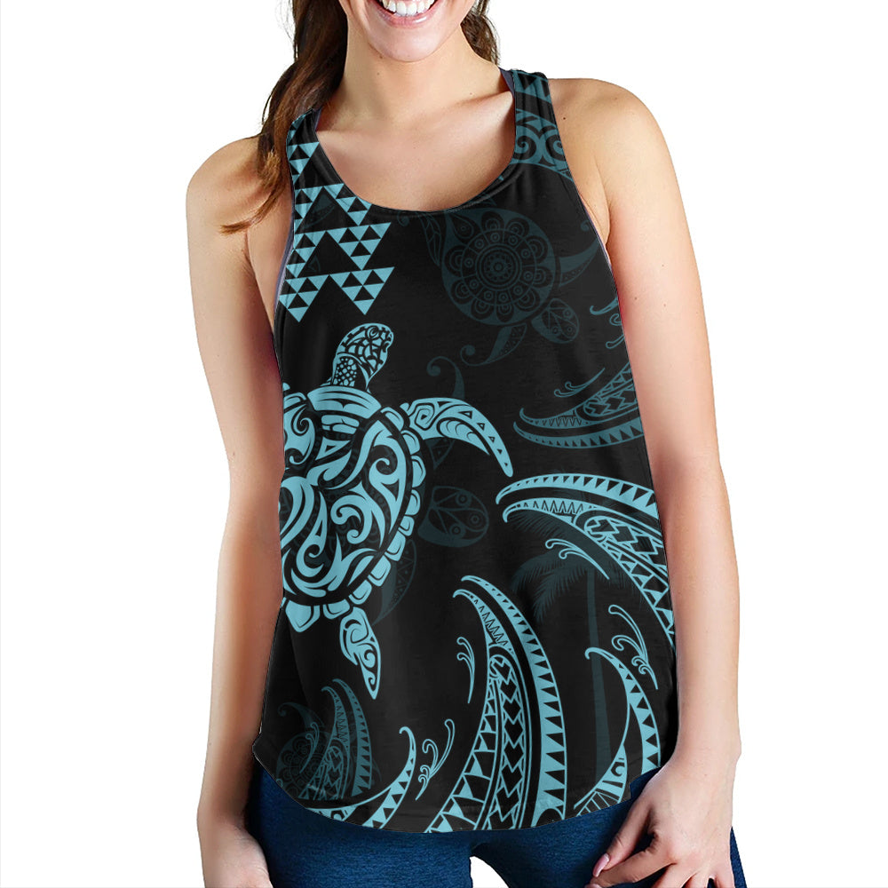 Hawaii Women Tank Polynesian Turtle Tribal Ocean Spirit