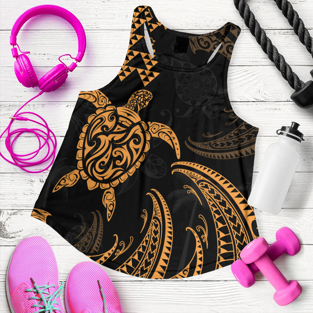 Hawaii Women Tank Polynesian Turtle Tribal Ocean Spirit
