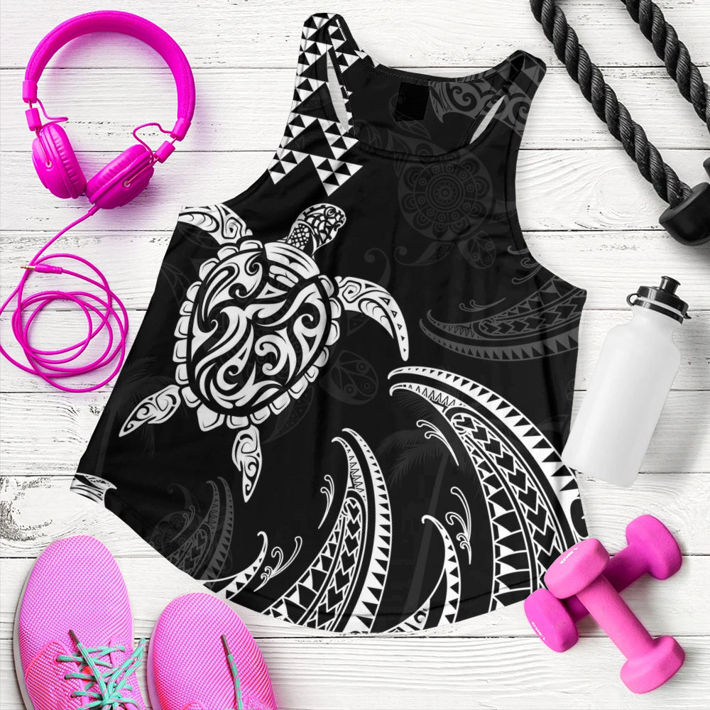 Hawaii Women Tank Polynesian Turtle Tribal Ocean Spirit