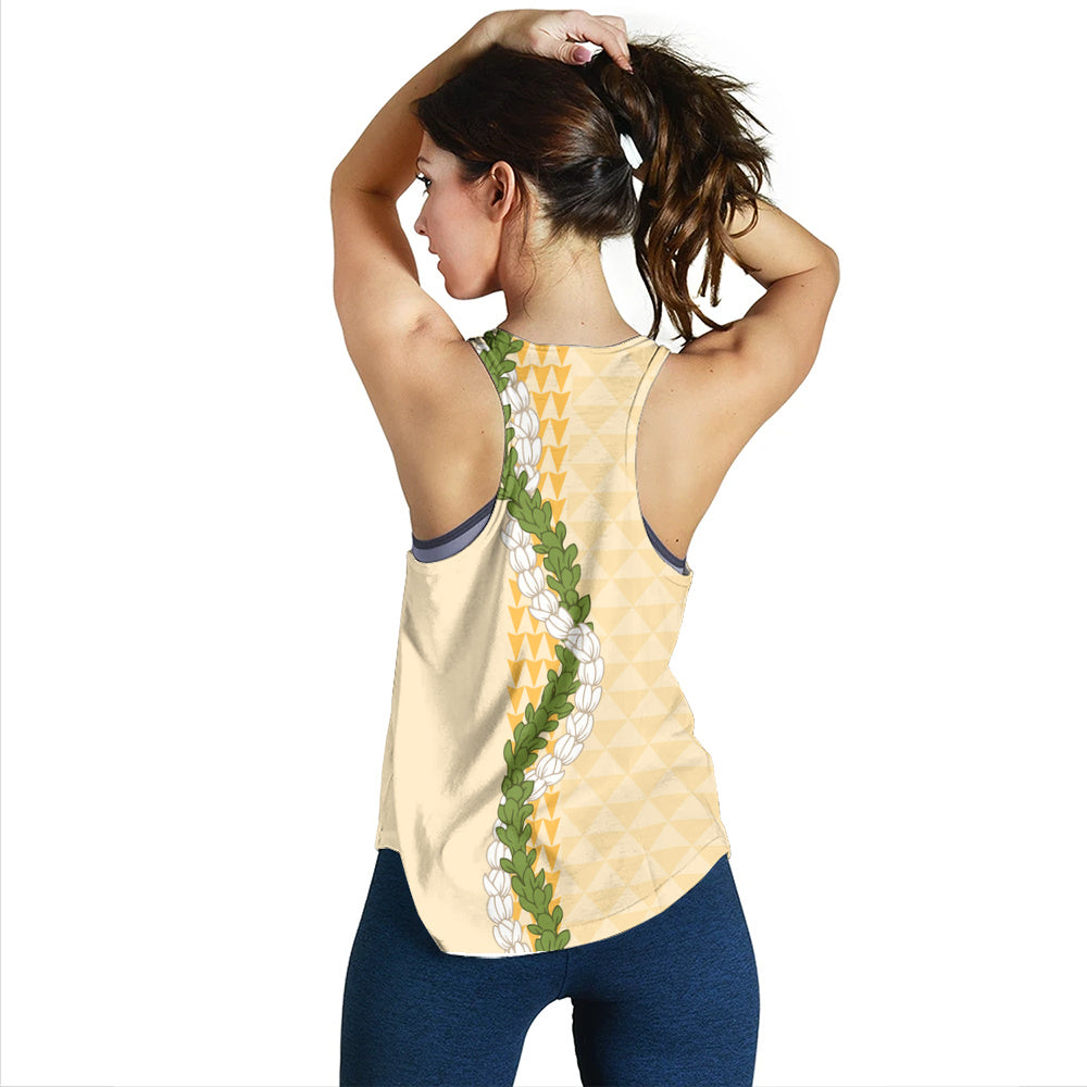 Hawaii Women Tank Turtle Puakenikeni Maile Flower Lei