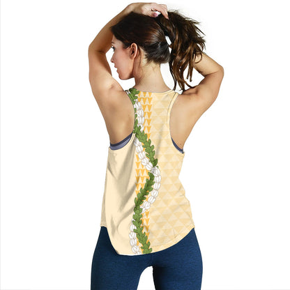 Hawaii Women Tank Turtle Puakenikeni Maile Flower Lei