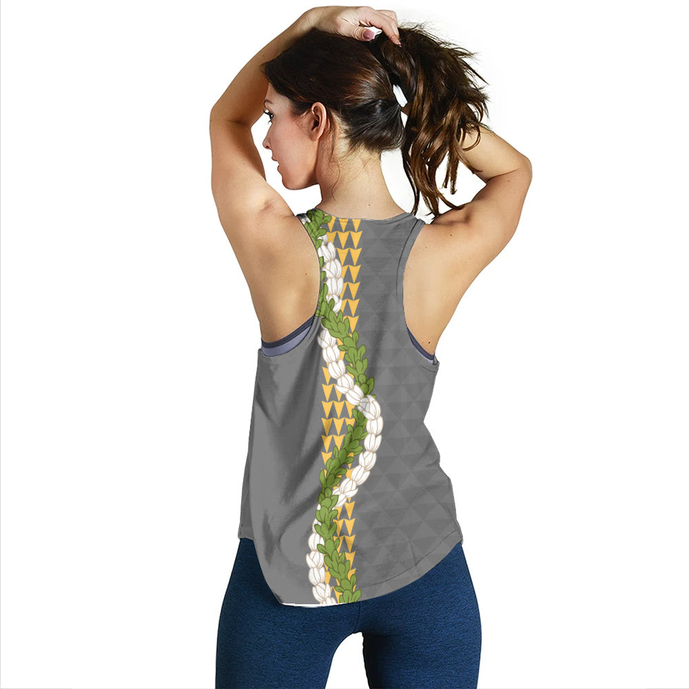 Hawaii Women Tank Turtle Puakenikeni Maile Flower Lei
