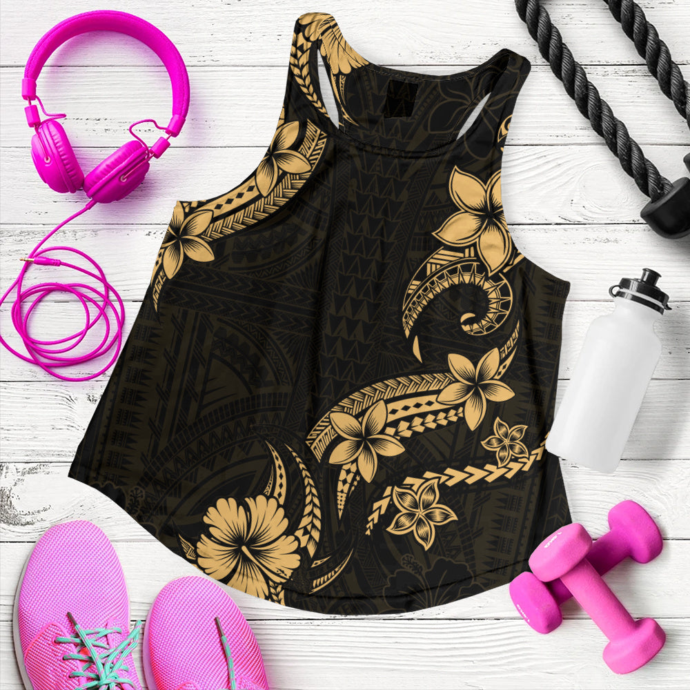 Hawaii Women Tank Plumeria Tribal Wave