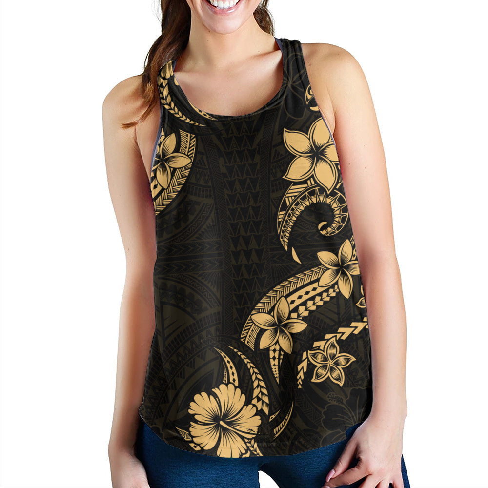 Hawaii Women Tank Plumeria Tribal Wave