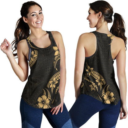 Hawaii Women Tank Plumeria Tribal Wave
