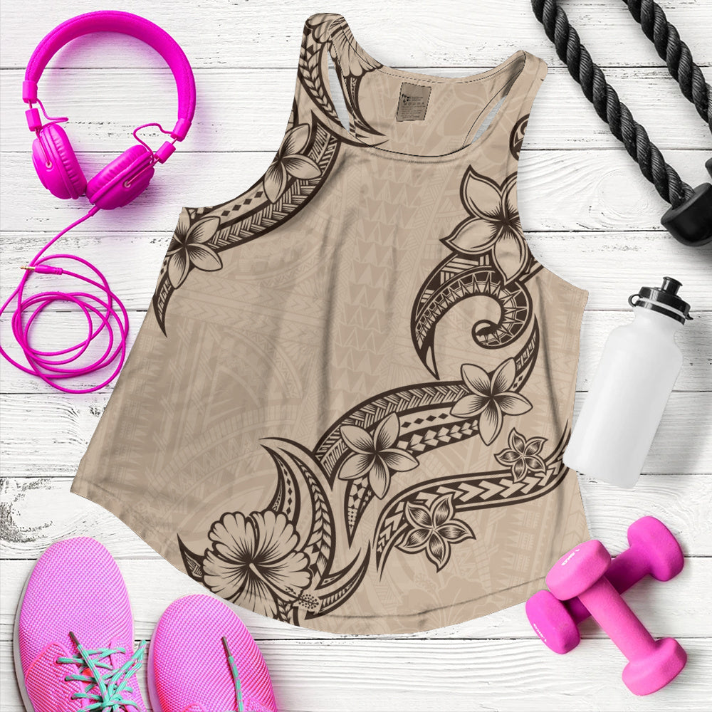 Hawaii Women Tank Plumeria Tribal Wave