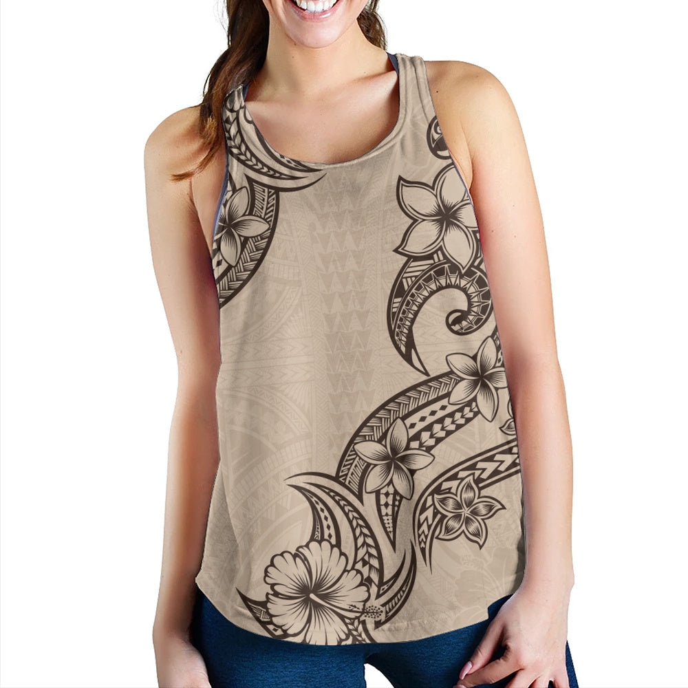 Hawaii Women Tank Plumeria Tribal Wave