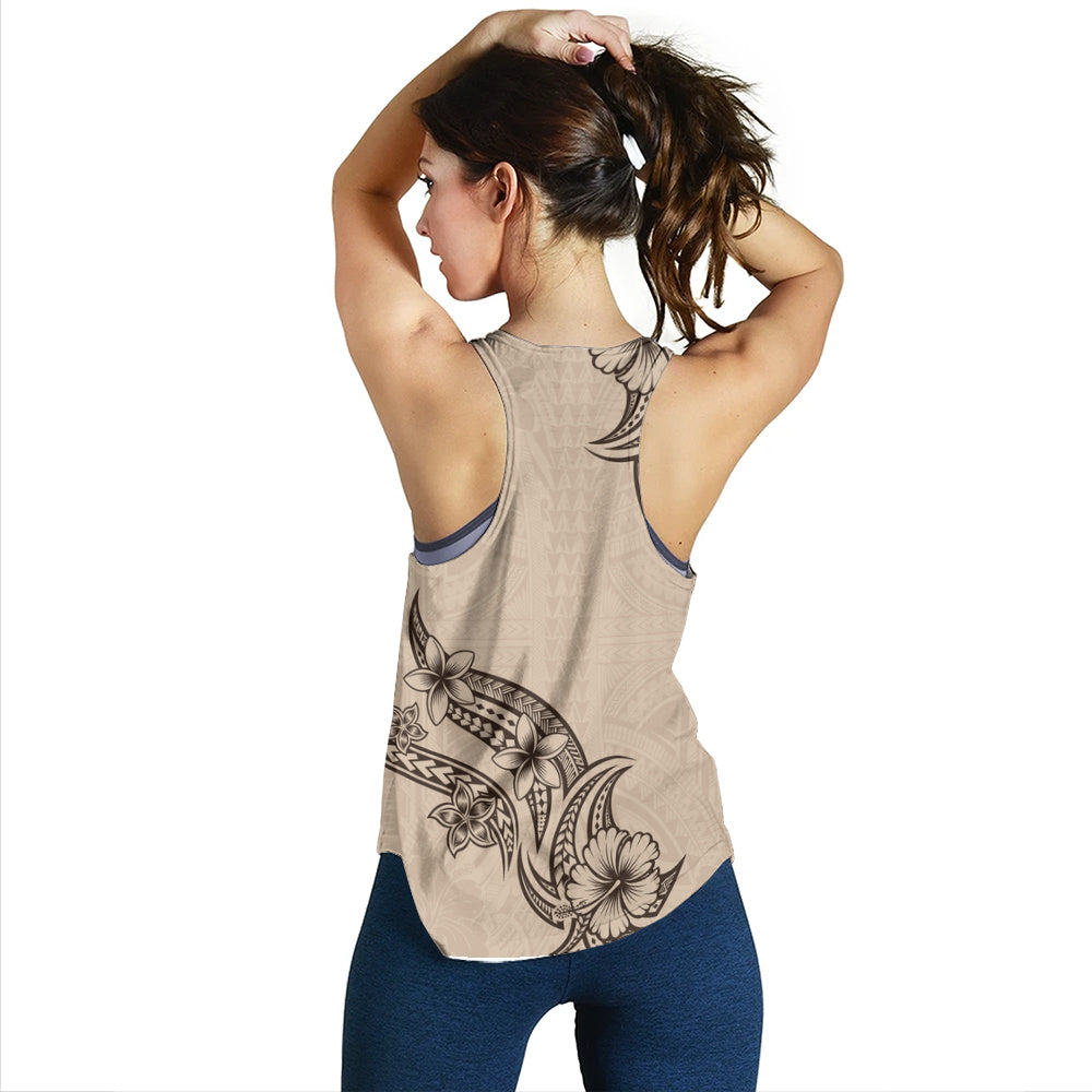 Hawaii Women Tank Plumeria Tribal Wave