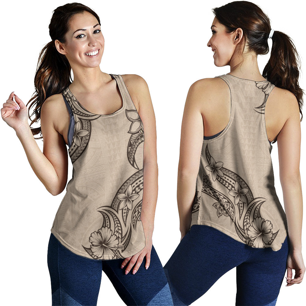 Hawaii Women Tank Plumeria Tribal Wave