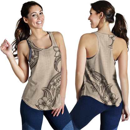 Hawaii Women Tank Plumeria Tribal Wave