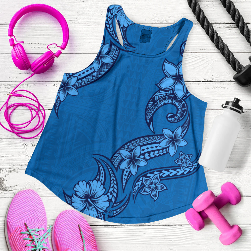 Hawaii Women Tank Plumeria Tribal Wave