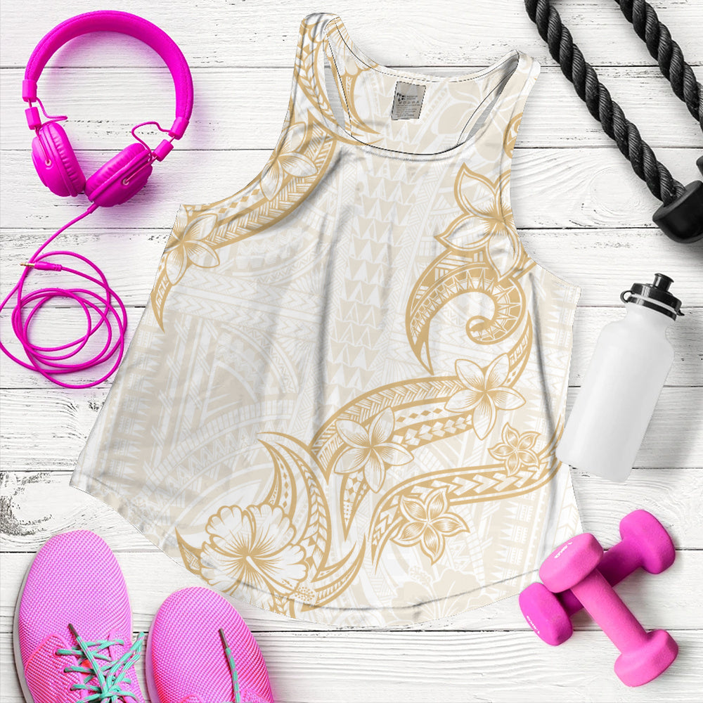 Hawaii Women Tank Plumeria Tribal Wave