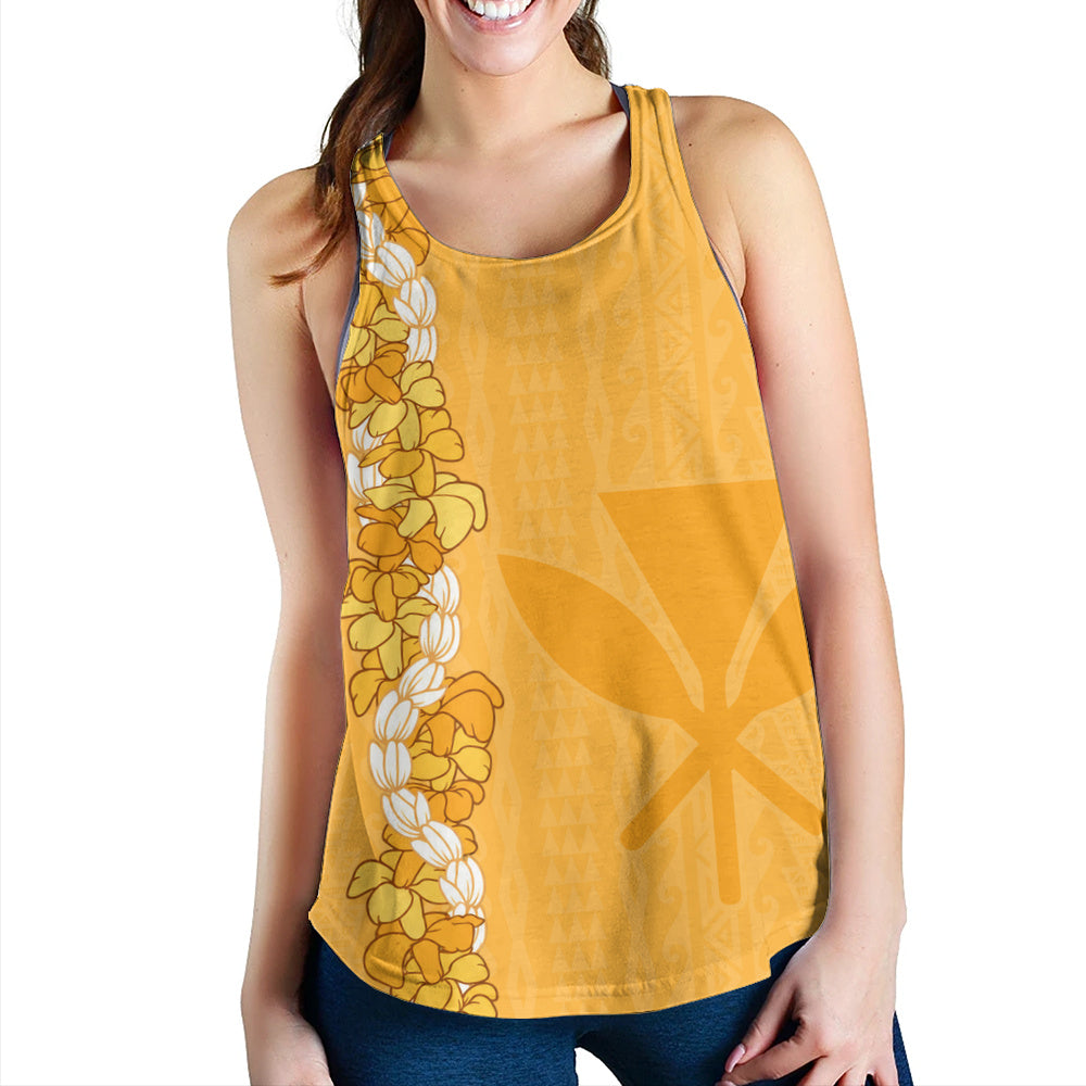 Hawaii Women Tank Flower Lei Kanaka Maoli Polynesia Island Style
