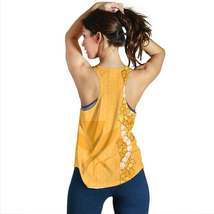 Hawaii Women Tank Flower Lei Kanaka Maoli Polynesia Island Style