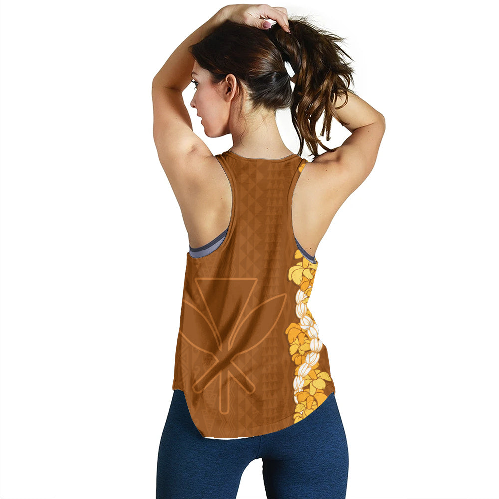 Hawaii Women Tank Flower Lei Kanaka Maoli Polynesia Island Style