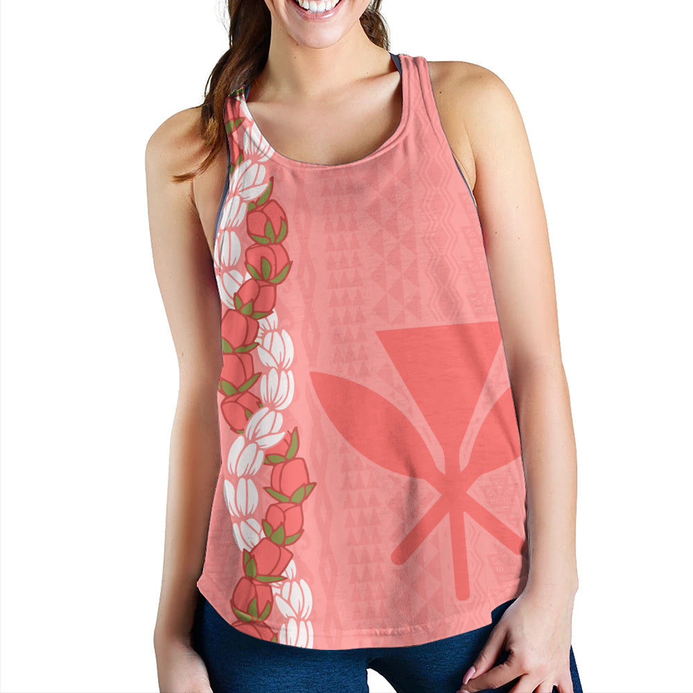 Hawaii Women Tank Flower Lei Kanaka Maoli Polynesia Island Style