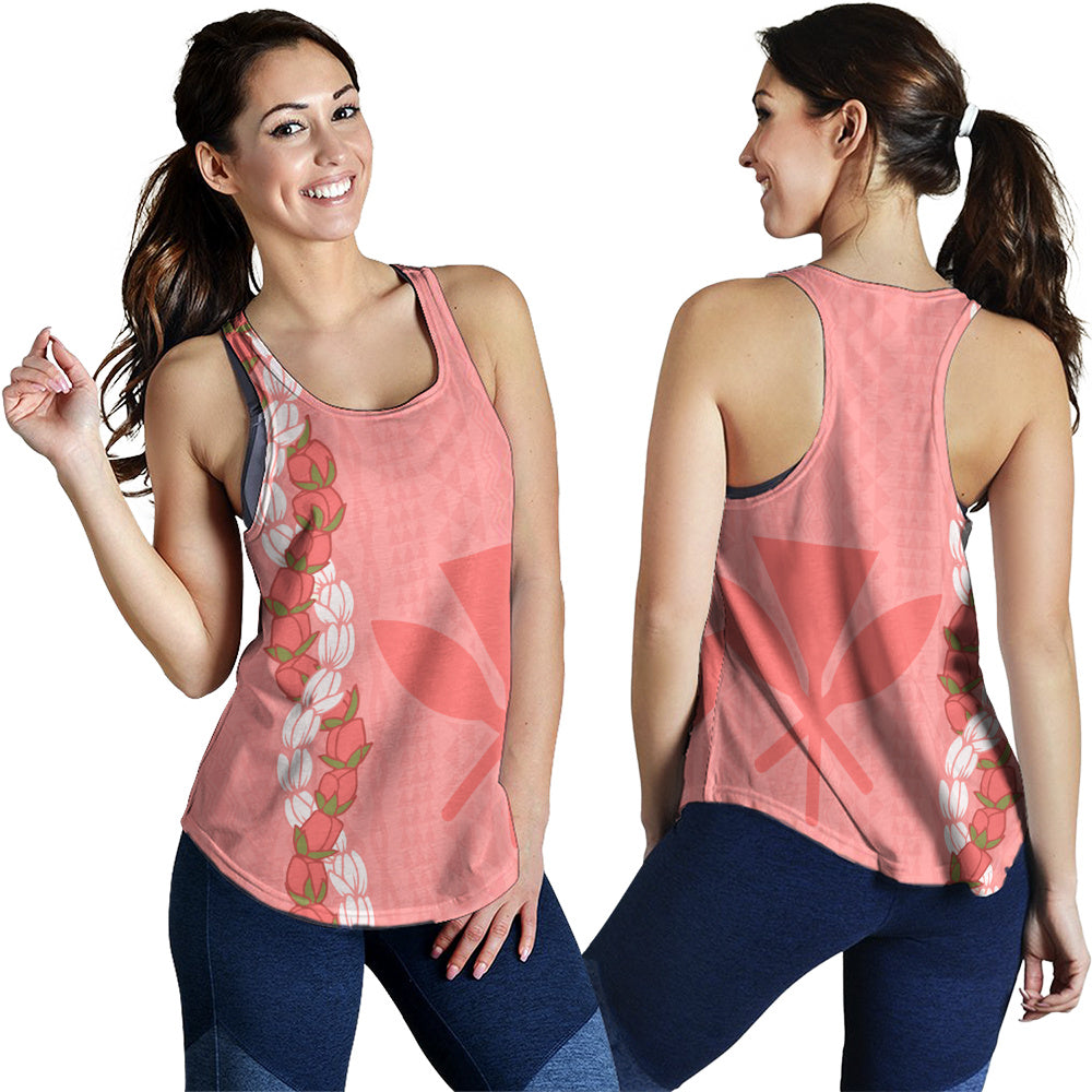 Hawaii Women Tank Flower Lei Kanaka Maoli Polynesia Island Style