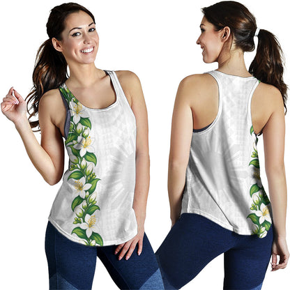 Philippines Filipinos Women Tank Sampaguita Flower Tribal Polynesian Sun Island Style