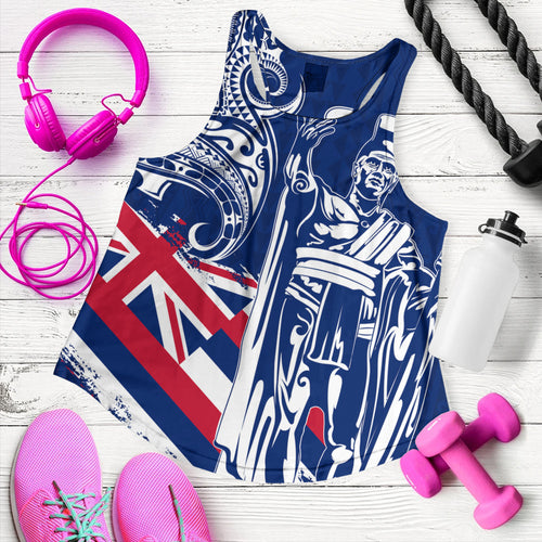 Hawaii Women Tank King Kamehameha Hawaiian Flag Polynesian Pride