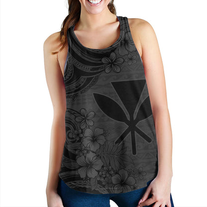 Hawaii Women Tank Kanaka Maoli Hibiscus Polynesian Tribal Print Style