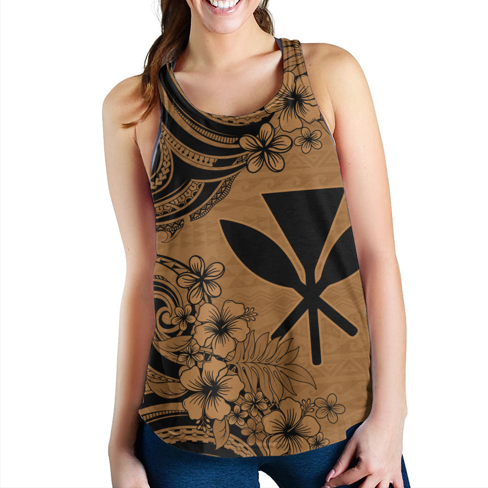 Hawaii Women Tank Kanaka Maoli Hibiscus Polynesian Tribal Print Style