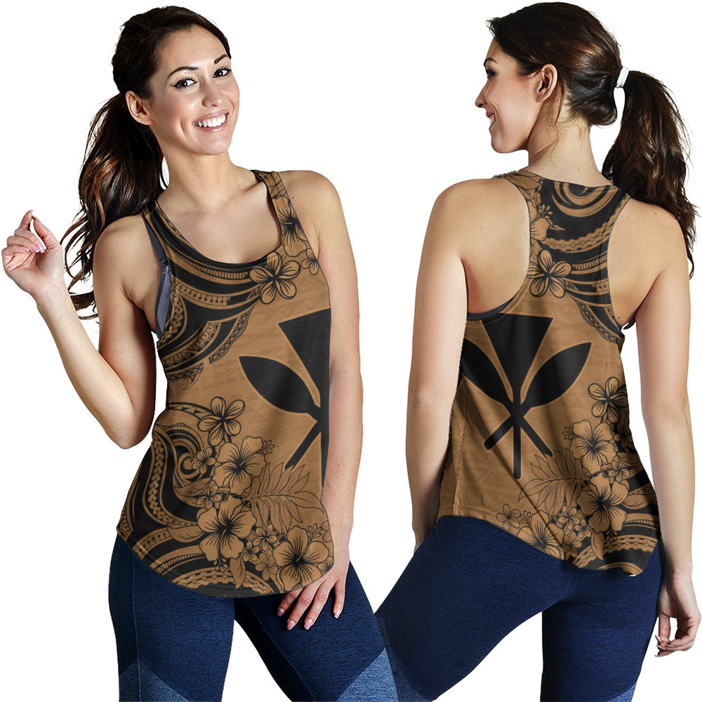 Hawaii Women Tank Kanaka Maoli Hibiscus Polynesian Tribal Print Style
