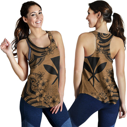 Hawaii Women Tank Kanaka Maoli Hibiscus Polynesian Tribal Print Style