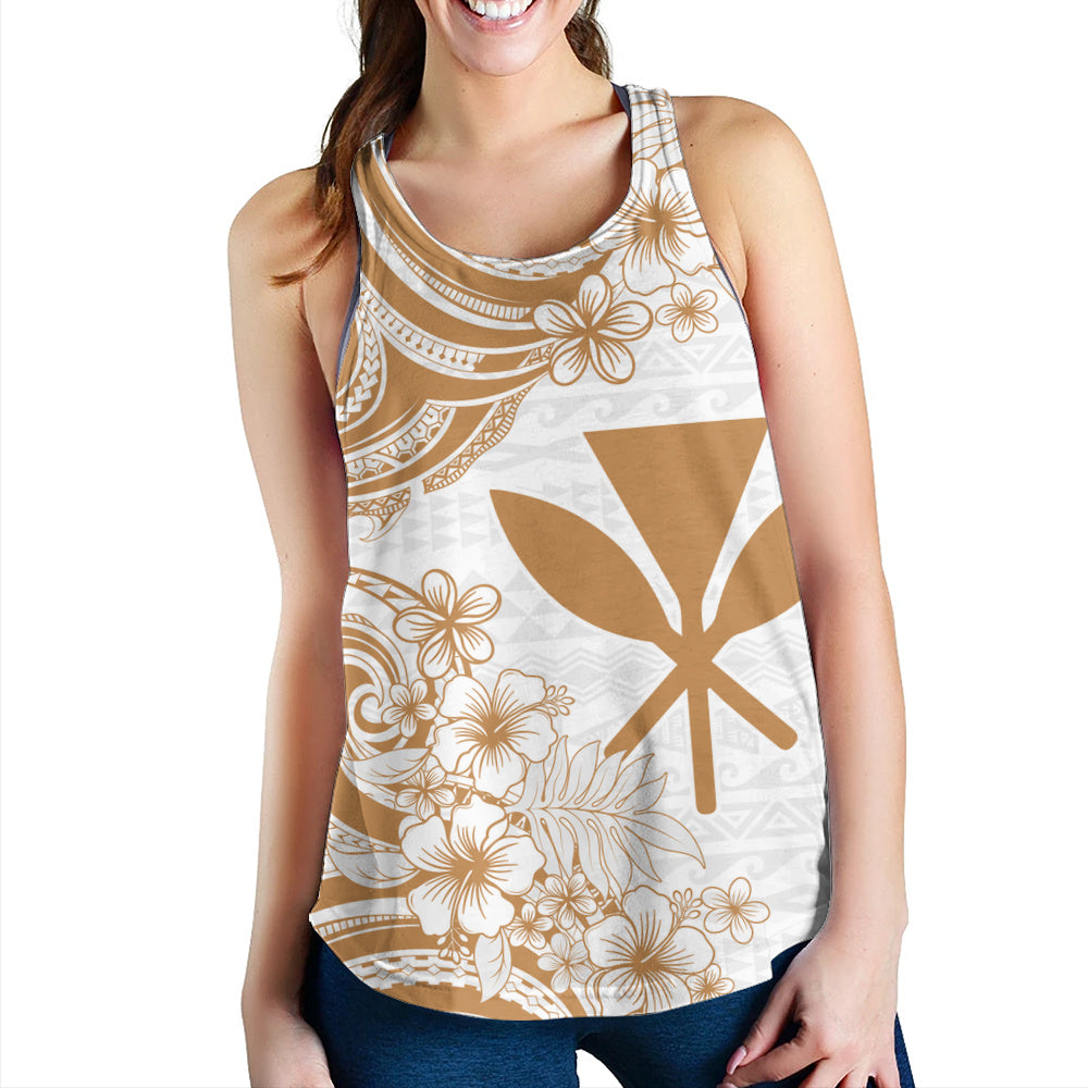 Hawaii Women Tank Kanaka Maoli Hibiscus Polynesian Tribal Print Style